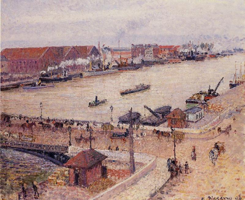 The Seine in Flood, Rouen (1896) - Camille Pissarro Tablo