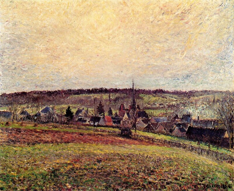 The Village of Eragny (1885) - Camille Pissarro Tablo
