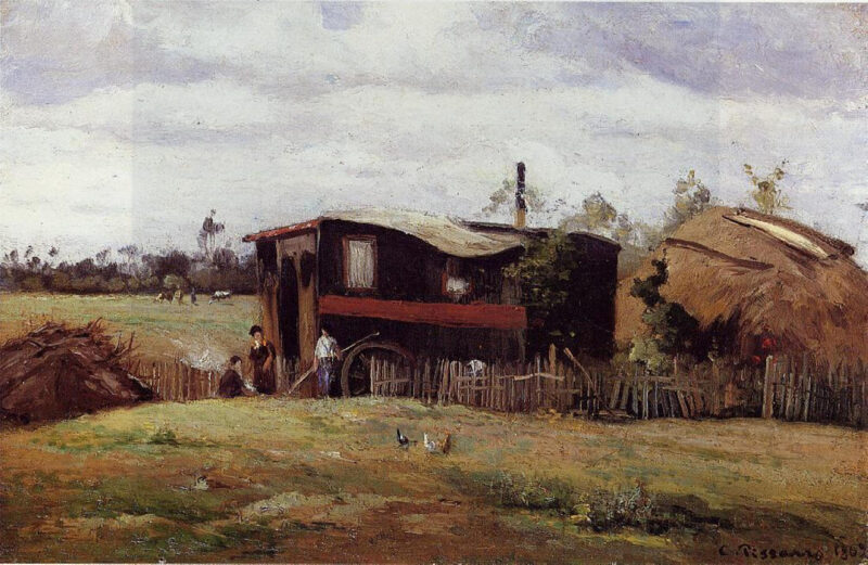 The bohemian's wagon (1862) - Camille Pissarro Tablo