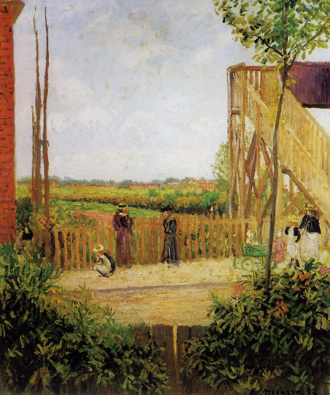 The railroad bridge at Bedford Park 1 - Camille Pissarro Tablo