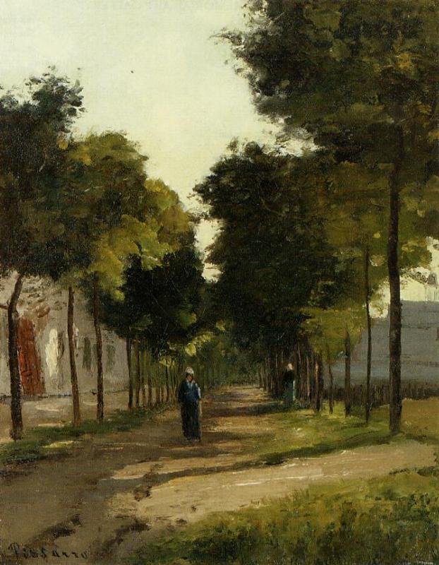 The road (1870) - Camille Pissarro Tablo