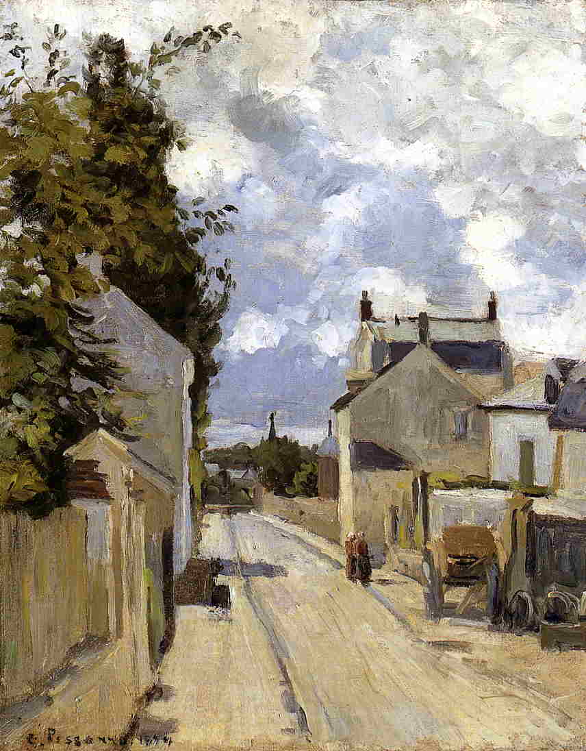 The street of Hermitage, Pontoise (1874) - Camille Pissarro Tablo
