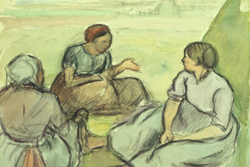 Three Peasant Women (1890) - Camille Pissarro Tablo