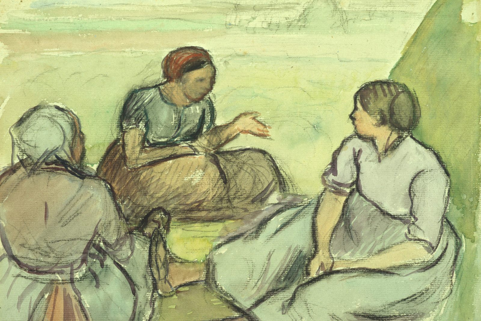 Three Peasant Women (1890) - Camille Pissarro Tablo