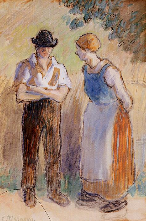 Two Peasants – Camille Pissarro Tablo