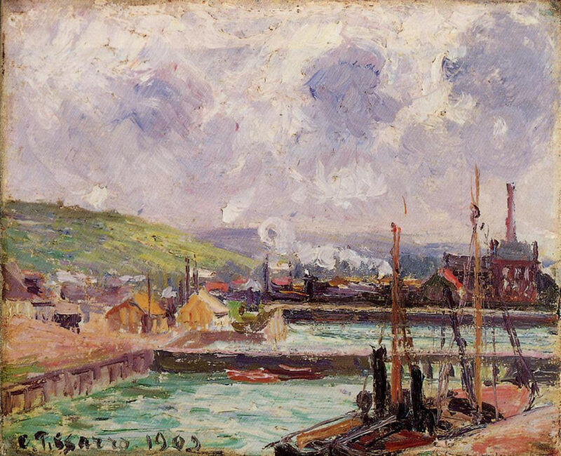 View of Duquesne and Berrigny Basins in Dieppe (1902) - Camille Pissarro Tablo