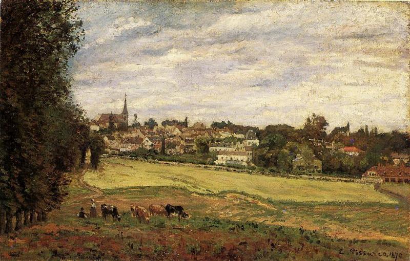 View of Marly le Roi (1870) - Camille Pissarro Tablo