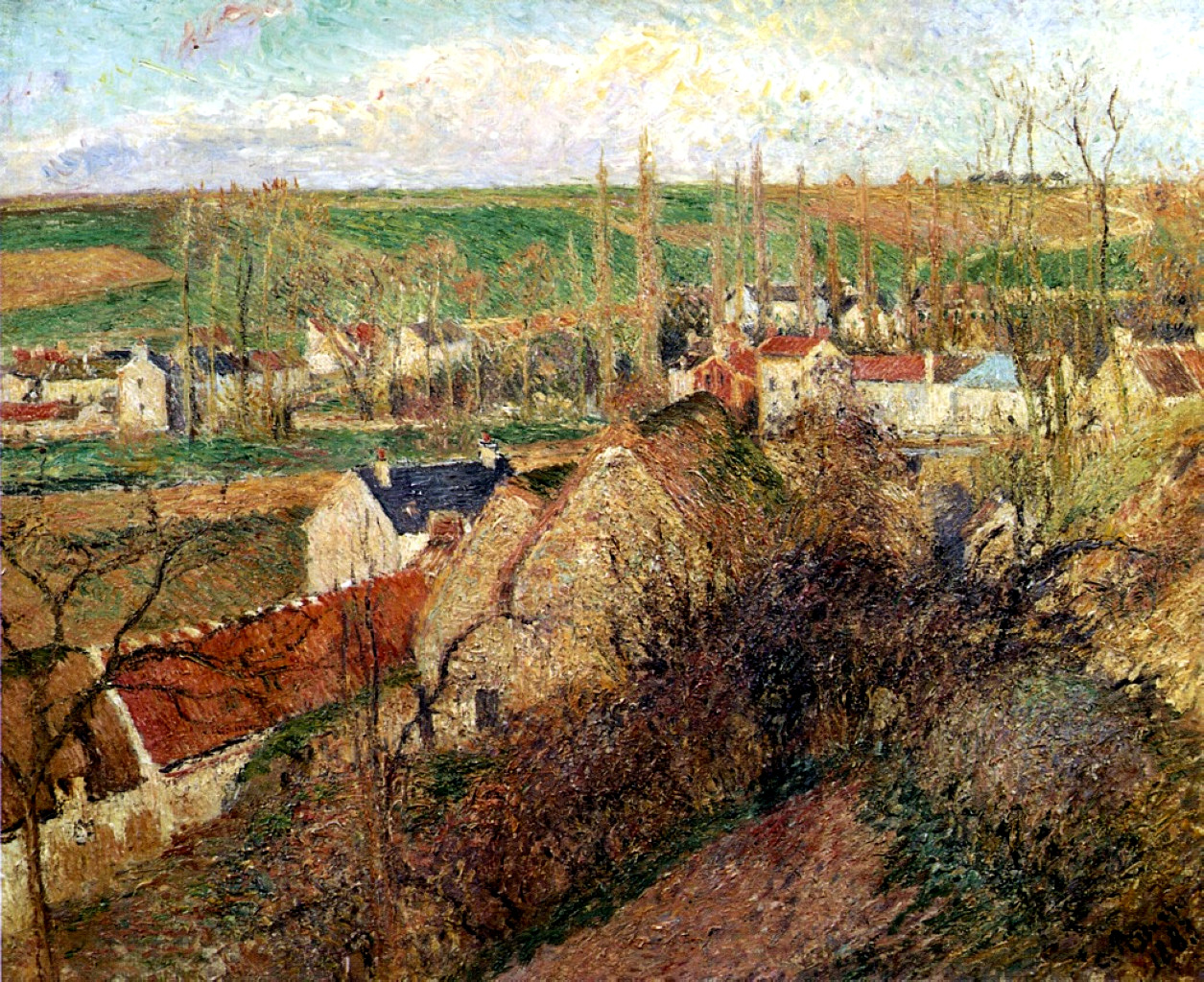 View of Osny near Pontoise (1883) – Camille Pissarro Tablo