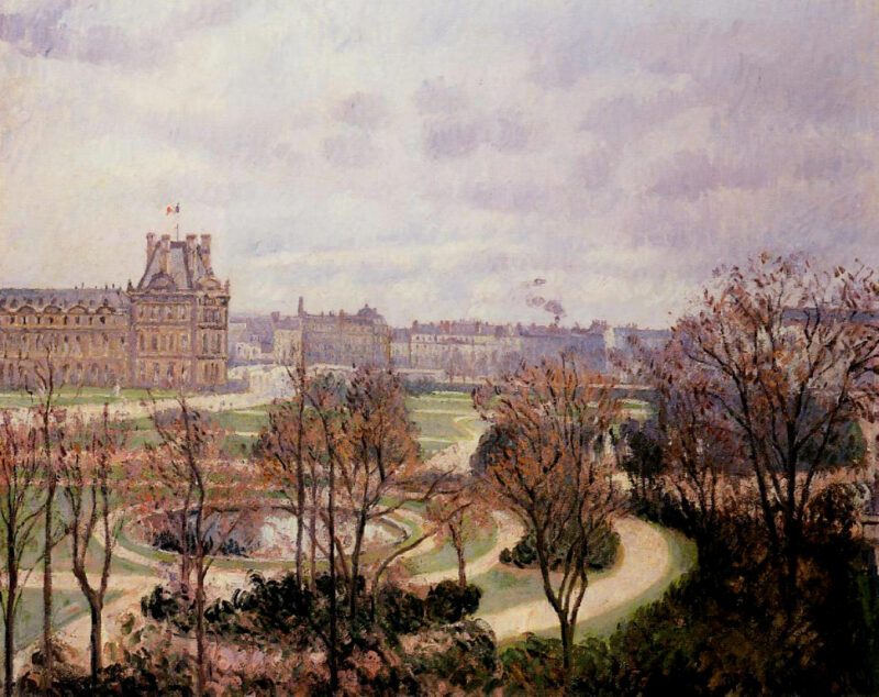 View of the Tuileries, Morning (1900) - Camille Pissarro Tablo