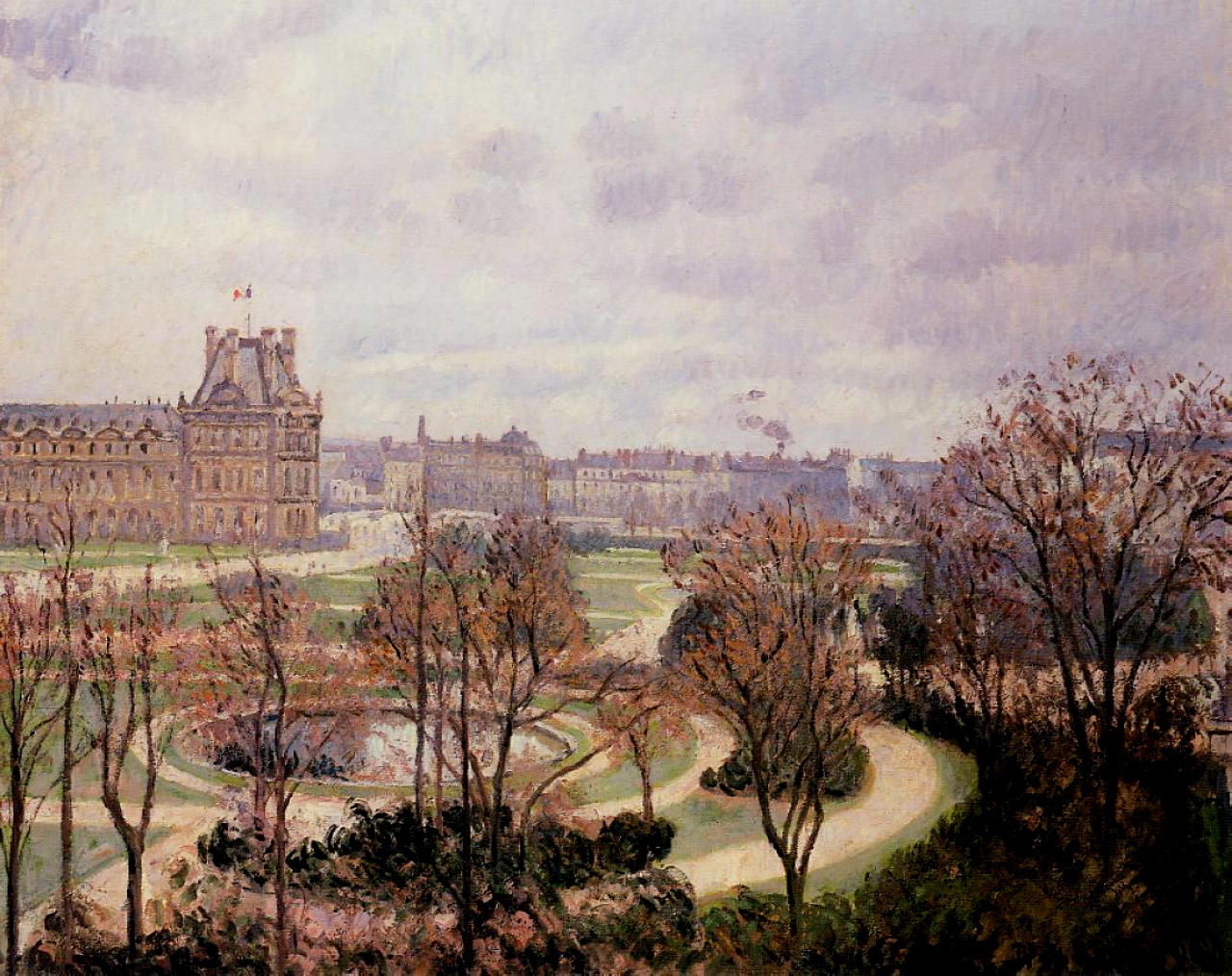 View of the Tuileries, Morning (1900) - Camille Pissarro Tablo