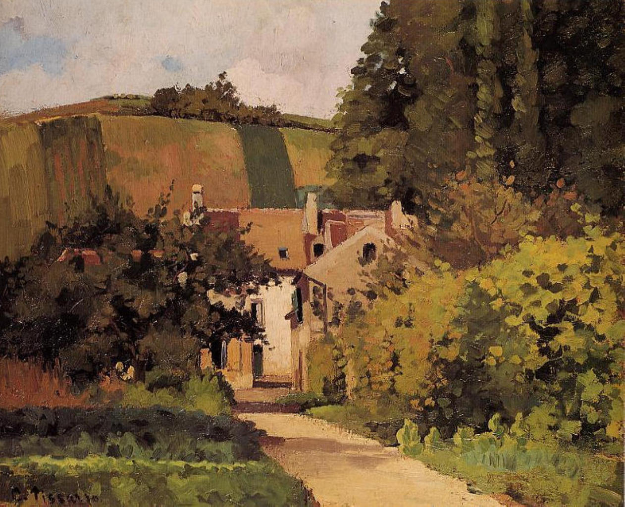 Village Church (1868) - Camille Pissarro Tablo