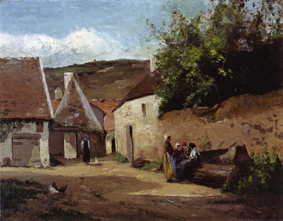 Village Corner (1863) - Camille Pissarro Tablo