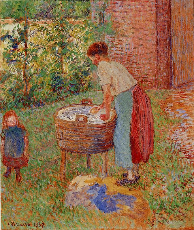 Washerwoman, Eragny (1887) - Camille Pissarro Tablo