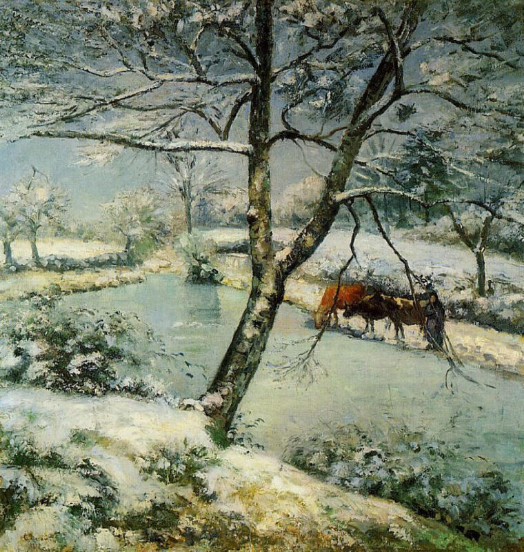Winter at Montfoucault (1875) - Camille Pissarro Tablo