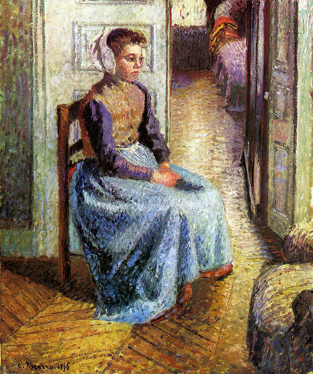 Young Flemish maid - Camille Pissarro Tablo