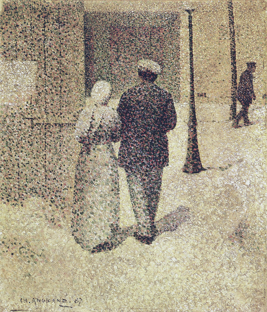Couple in the street (1887) - Charles Angrand Tablo