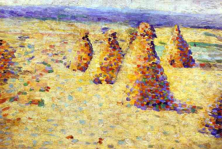 Hay Ricks in Normandy (1887) – Charles Angrand Tablo