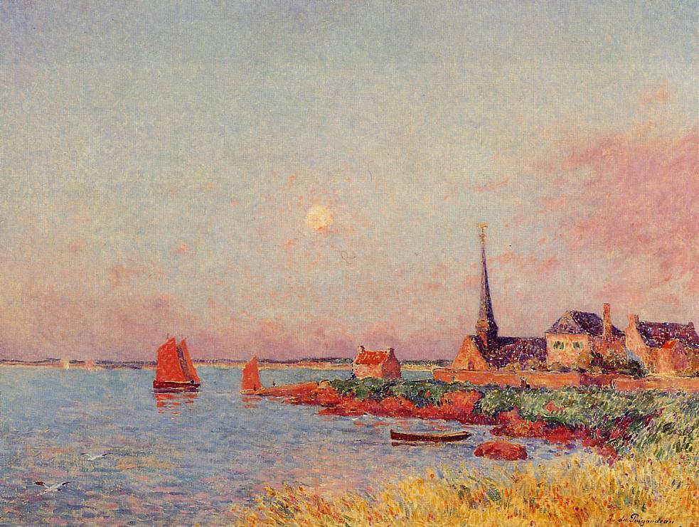 Breton Village by the Sea (1900) - Ferdinand du Puigaudeau Tablo