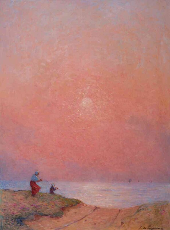 Bretonnes Au Bord De La Mer (1899) - Ferdinand du Puigaudeau Tablo