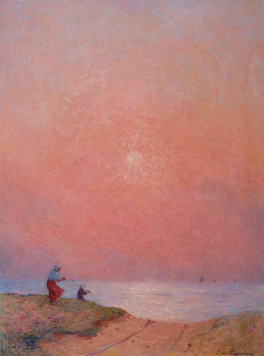 Bretonnes Au Bord De La Mer (1899) - Ferdinand du Puigaudeau Tablo