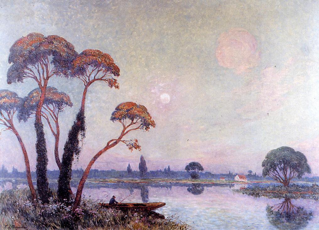 Fishermen by the Banks of the Loire - Ferdinand du Puigaudeau Tablo
