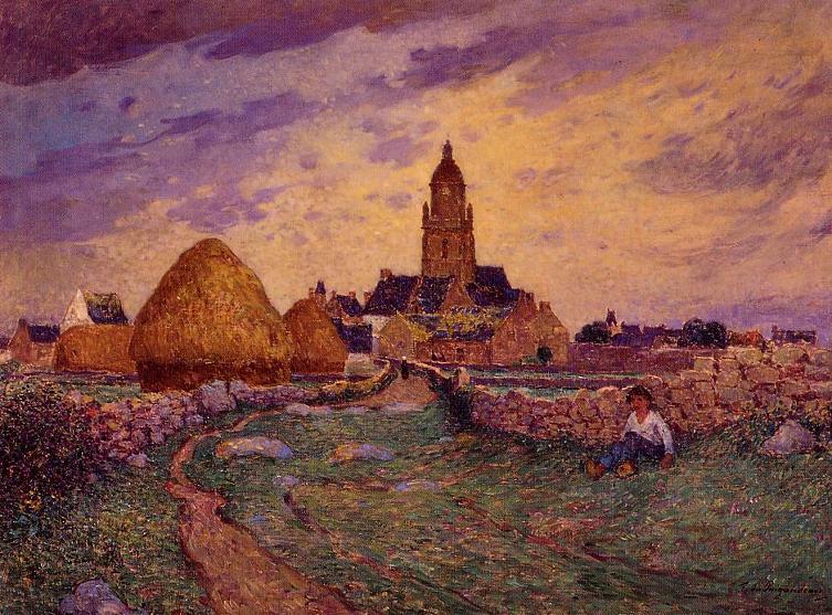 Path in Front of the Church of Croisic - Ferdinand du Puigaudeau Tablo