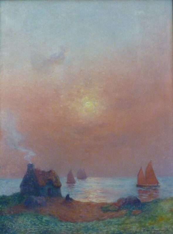 Paysage À La Chaumière (1921) - Ferdinand du Puigaudeau Tablo