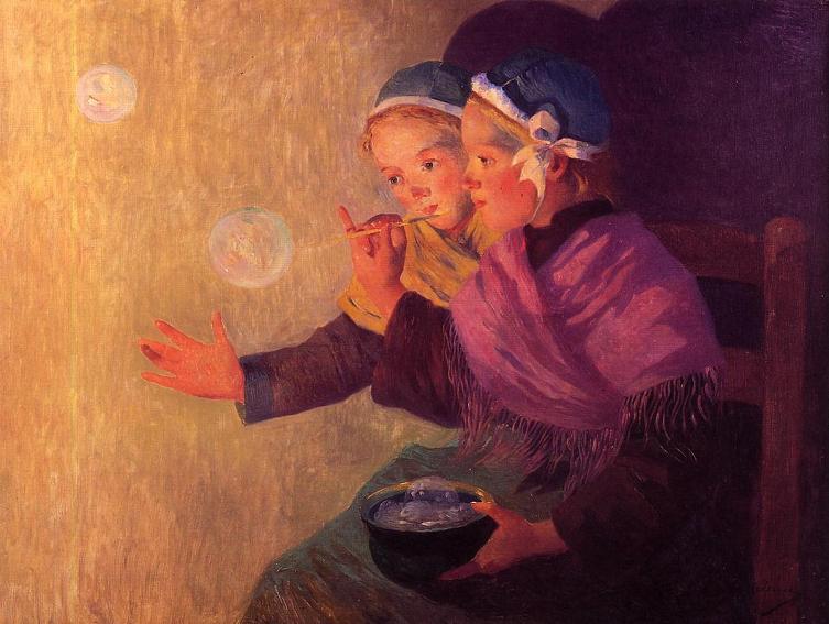 Soap Bubbles (1895) - Ferdinand du Puigaudeau Tablo