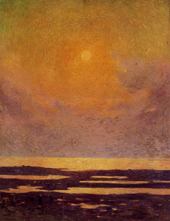 Sunset on the Coast - Ferdinand du Puigaudeau Tablo