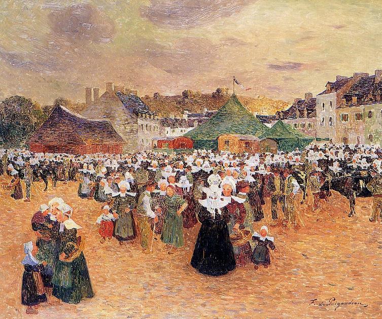The Fair at Pont aven (1898) - Ferdinand du Puigaudeau Tablo
