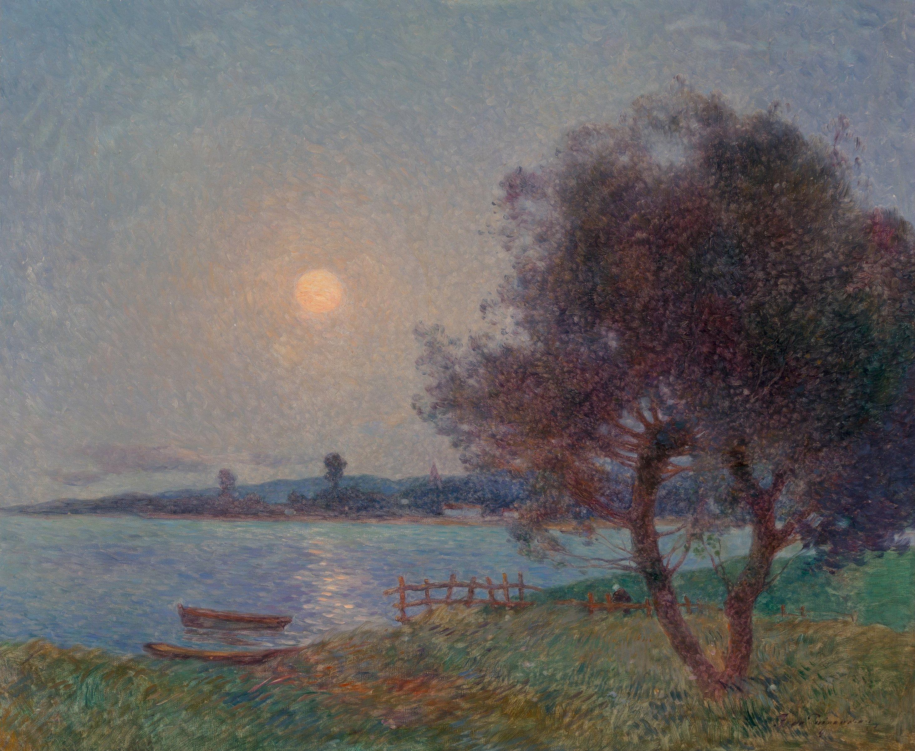 The Moonlit River (la Rivière Au Clair De Lune) - Ferdinand du Puigaudeau Tablo