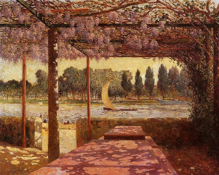 The Trellis by the River (1911) - Ferdinand du Puigaudeau Tablo
