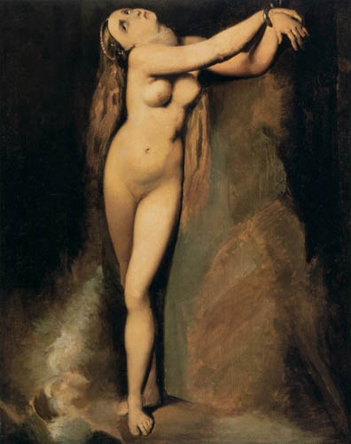 Angelica at the rock (After ingres) (1878) - Georges Seurat Tablo