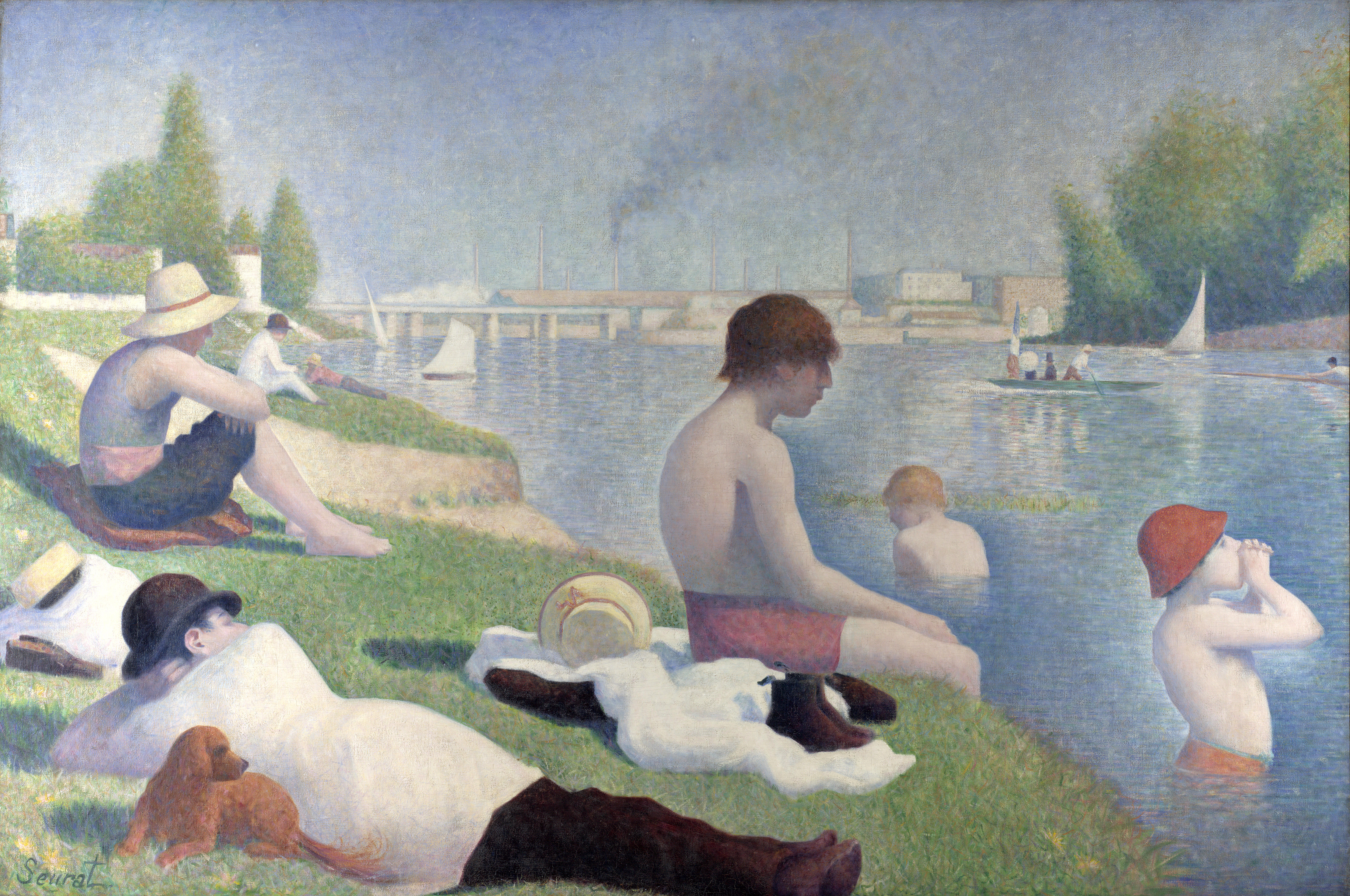 Bathers at Asnières (1884) – Georges Seurat Tablo