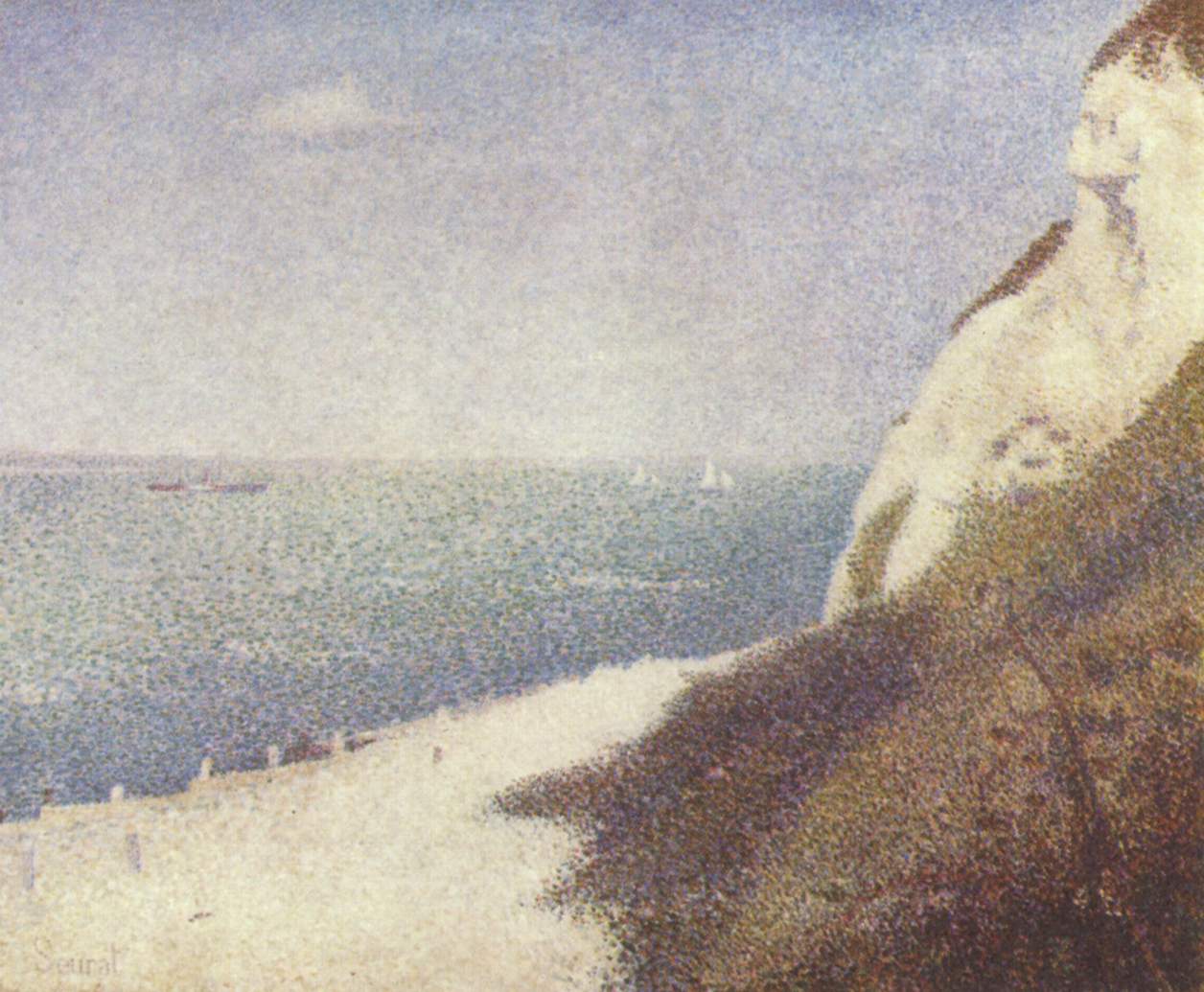Beach at Bas Butin, Honfleur (1886) - Georges Seurat Tablo