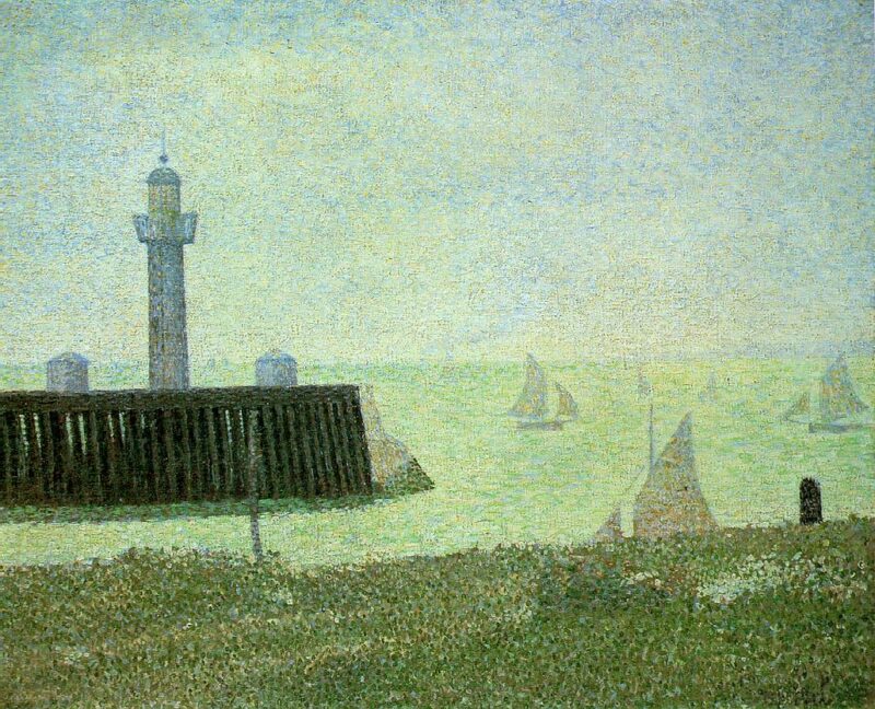 End of the Jetty, Honfleur (1886) - Georges Seurat Tablo
