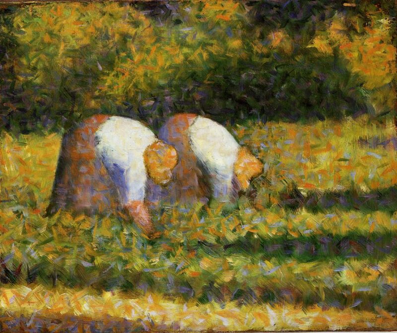 Farm Women at Work (1882) - Georges Seurat Tablo