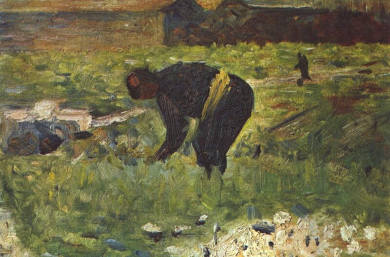 Farmer to work (1883) - Georges Seurat Tablo