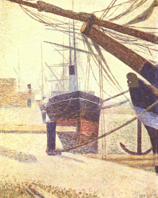 Harbor in Honfleur (1886) - Georges Seurat Tablo