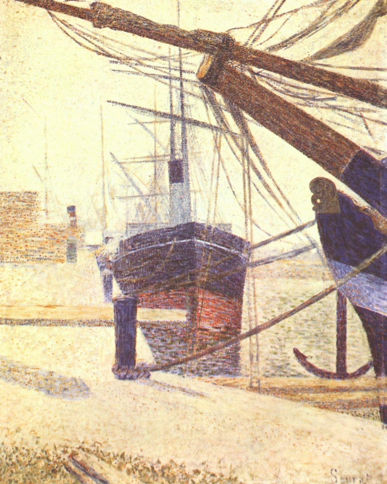 Harbor in Honfleur (1886) - Georges Seurat Tablo