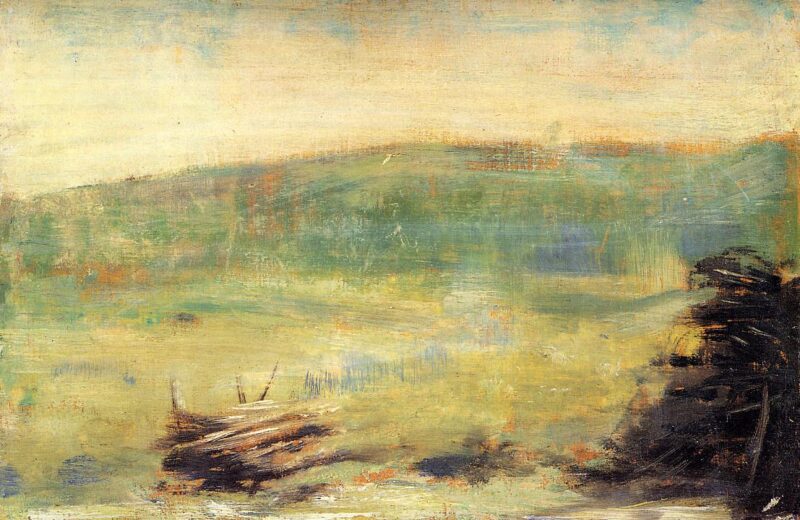Landscape at Saint Ouen (1878) - Georges Seurat Tablo