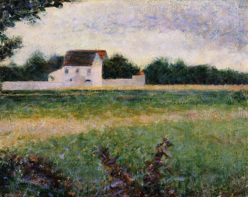 Landscape in the Ile de France (1881) – Georges Seurat Tablo