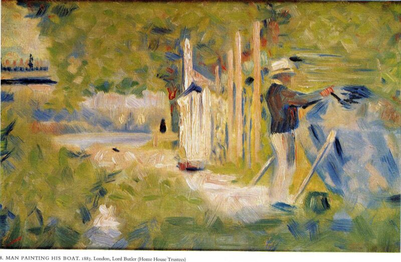 Man Painting his Boat (1883) - Georges Seurat Tablo