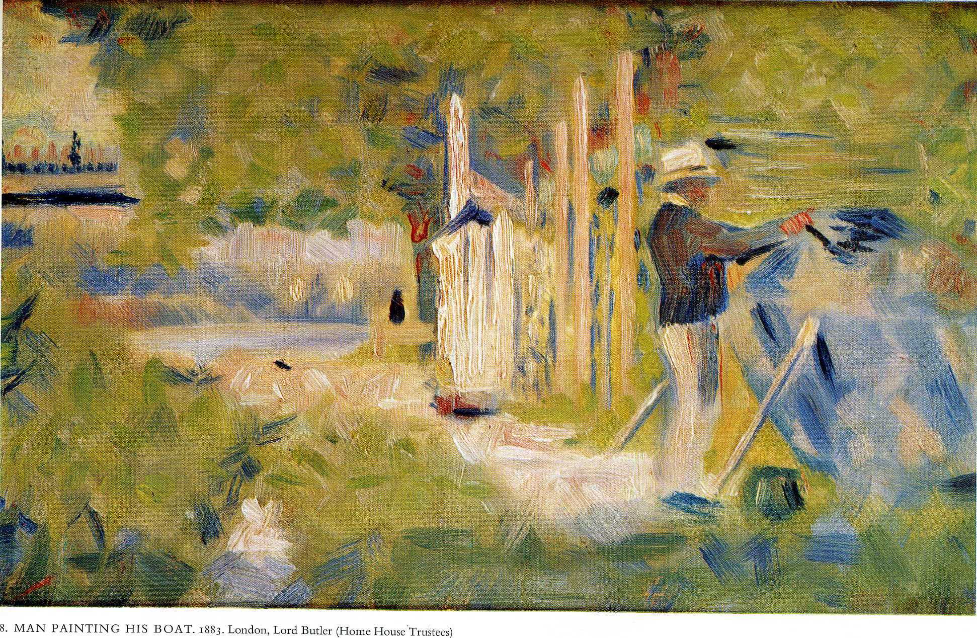 Man Painting his Boat (1883) - Georges Seurat Tablo