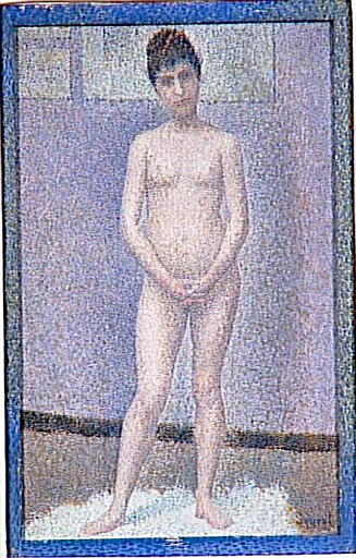 Model to front (1887) - Georges Seurat Tablo