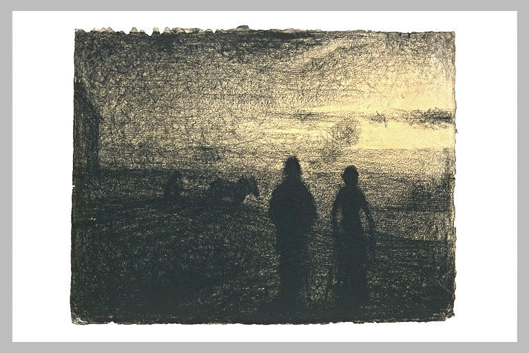 Ploughing (1882) - Georges Seurat Tablo