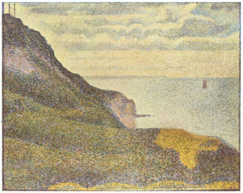 Port en Bessin, the Semaphore and Cliffs (1888) - Georges Seurat Tablo