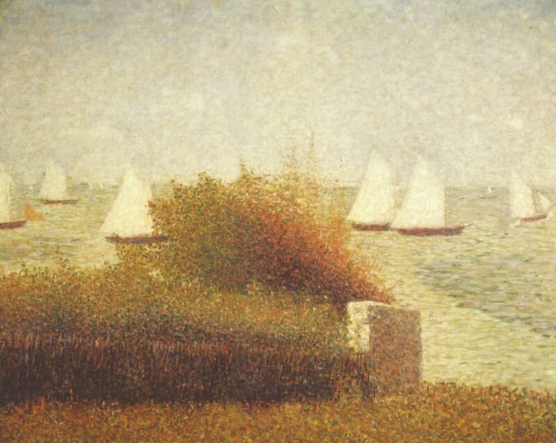 Race in Grandcamp (1885) - Georges Seurat Tablo