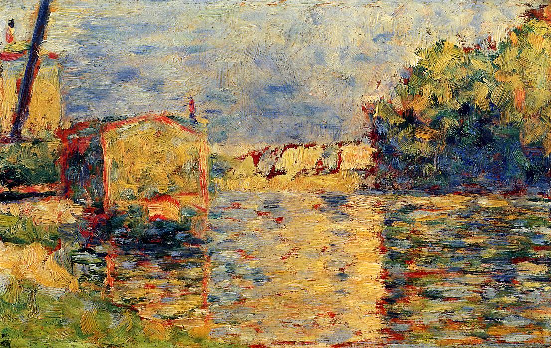 River's Edge (1883) - Georges Seurat Tablo