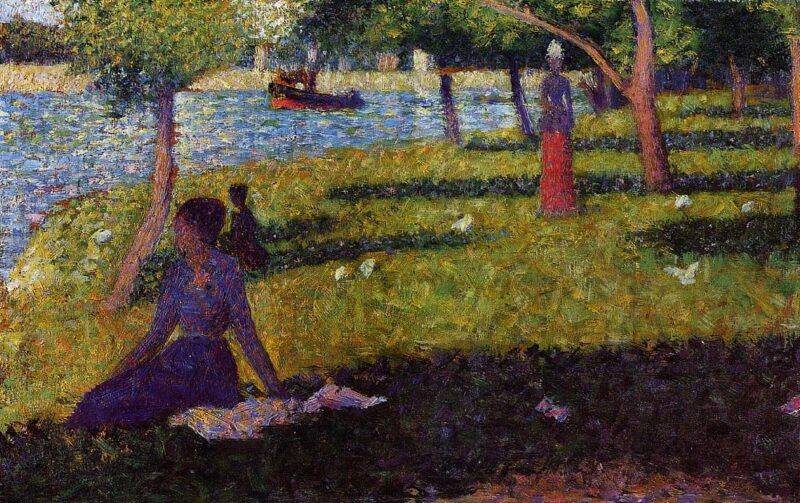 Seated and Standing Woman (1884) - Georges Seurat Tablo